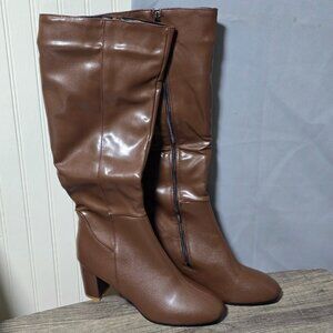 Mid Calf Long Zip Up High Heel Boots - US10 -  42 - New